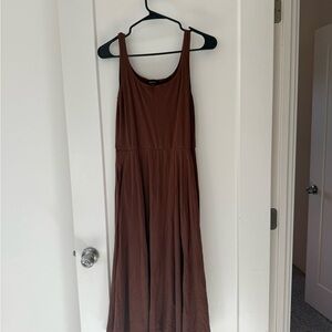 Quince Brown Sleeveless Maxi Sundress